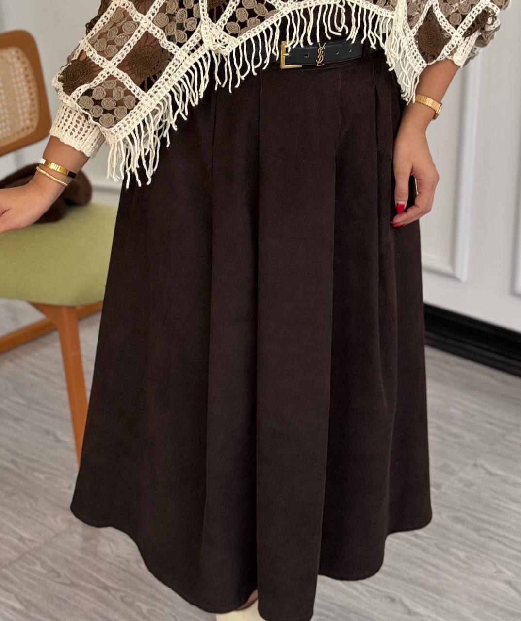 دامن کبریتی قهوه ای